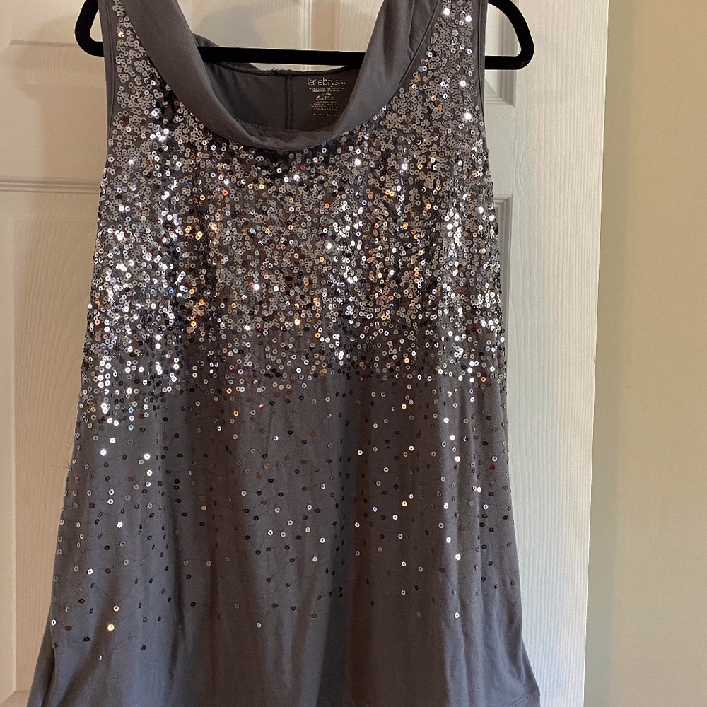 Lane Bryant Grey Spark Sleeveless Top